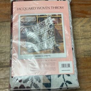 New in bag VTG Crown Crafts Tapestry bless our home Blanket Throw cottage core